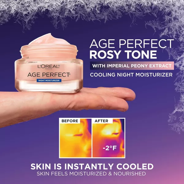 L'Oreal Paris Age Perfect Rosy Tone Anti-Aging Cooling Night Moisturizer 1.7 oz)