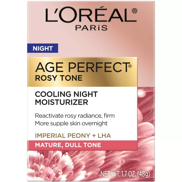 L'Oreal Paris Age Perfect Rosy Tone Anti-Aging Cooling Night Moisturizer 1.7 oz)