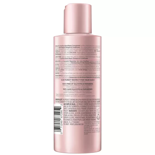 L'Oreal Paris Bond Repair Shampoo and Conditioner Set, Strengthens and Repairs Weak Hair Bonds, Sulfate Free &amp; Vegan, EverPure, 1 Hair Care Kit 
