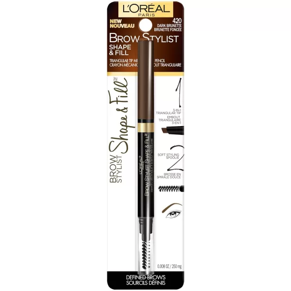 L'Oreal Paris Brow Stylist Shape &amp; Fill Mechanical Eye Brow Makeup Pencil, Dark Blonde, 0.008 oz.