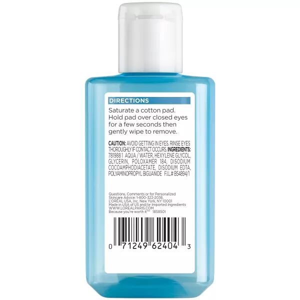 L'Oreal Paris Clean Artiste Oil Free Eye Makeup Remover, 2 Count
