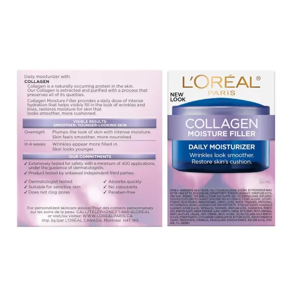 L'Oreal Paris Collagen Face Moisturizer Day and Night Cream, 1.7 oz + Dermo-Expertise Eye Defense Eye Cream, 0.5 oz