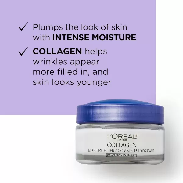 L'Oreal Paris Collagen Face Moisturizer Day and Night Cream, 1.7 oz + Dermo-Expertise Eye Defense Eye Cream, 0.5 oz