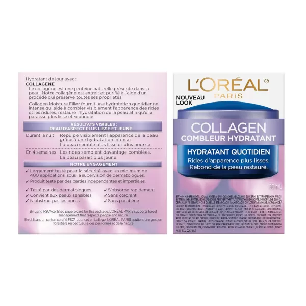L'Oreal Paris Collagen Face Moisturizer Day and Night Cream, 1.7 oz + Dermo-Expertise Eye Defense Eye Cream, 0.5 oz