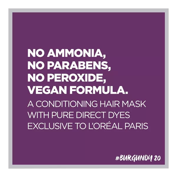 L'Oreal Paris Colorista Semi Permanent Hair Color for Brunettes, Color Depositing Hair Mask Formula, Maroon