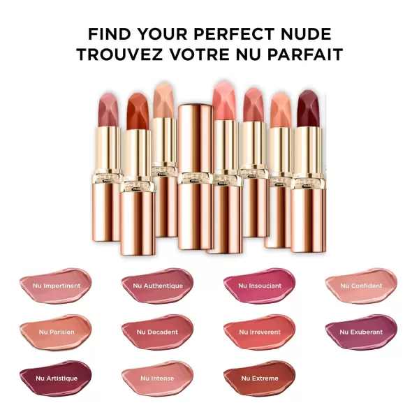 L'Oreal Paris Colour Riche Les Nus Lipstick, Nu Confident, 0.13 Oz.