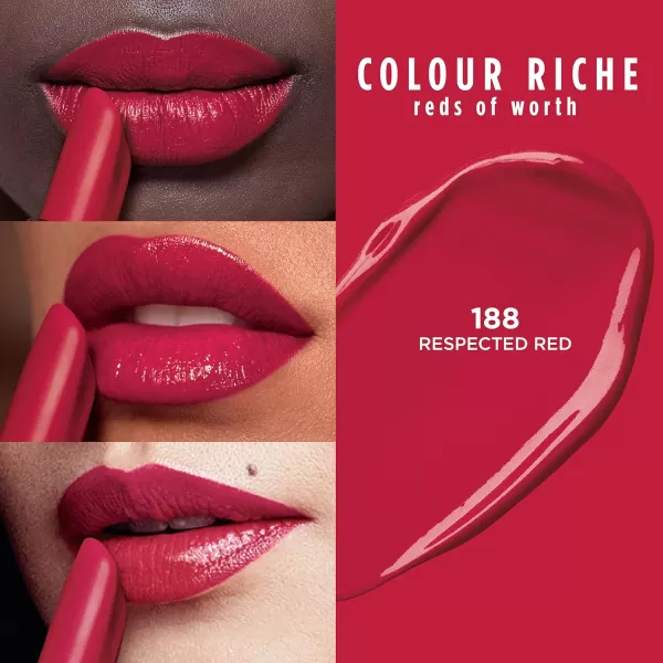 L'Oreal Paris Colour Riche Red Lipstick, Long Lasting, Satin Finish Smudge Proof Lipstick with Hydrating Argan Oil &amp; Vitamin E, Reds of Worth, Hopeful Red, 0.13 Oz