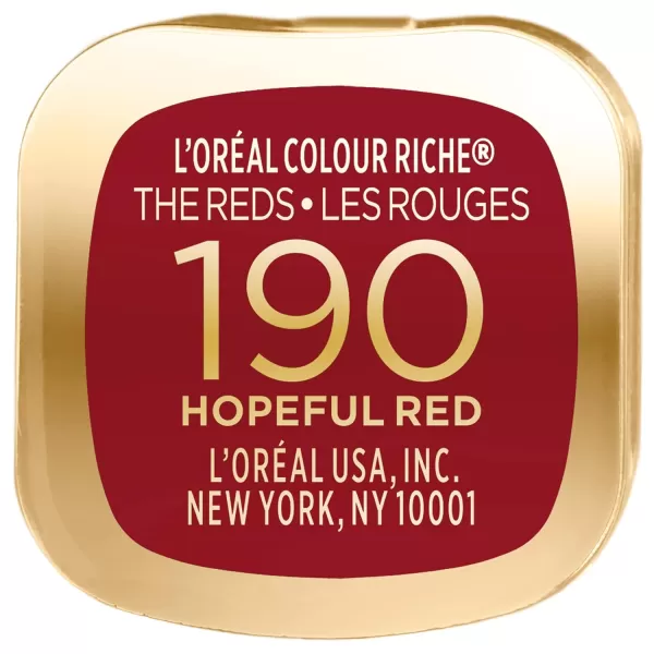 L'Oreal Paris Colour Riche Red Lipstick, Long Lasting, Satin Finish Smudge Proof Lipstick with Hydrating Argan Oil &amp; Vitamin E, Reds of Worth, Hopeful Red, 0.13 Oz