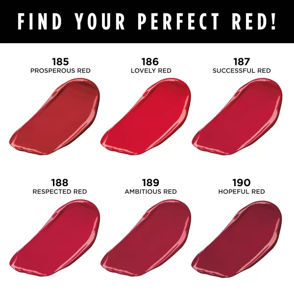 L'Oreal Paris Colour Riche Red Lipstick, Long Lasting, Satin Finish Smudge Proof Lipstick with Hydrating Argan Oil &amp; Vitamin E, Reds of Worth, Hopeful Red, 0.13 Oz
