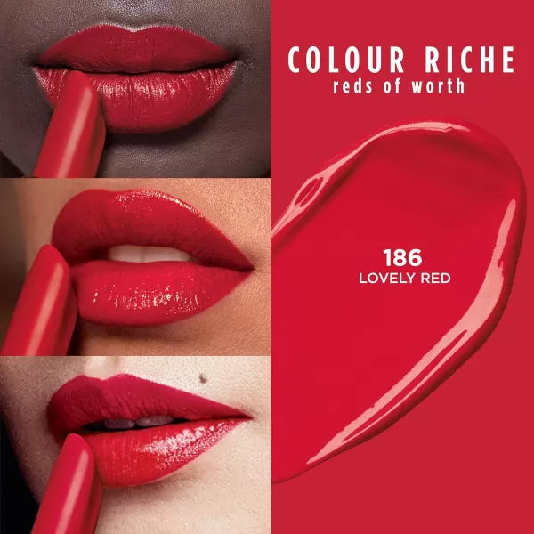 L'Oreal Paris Colour Riche Red Lipstick, Long Lasting, Satin Finish Smudge Proof Lipstick with Hydrating Argan Oil &amp; Vitamin E, Reds of Worth, Hopeful Red, 0.13 Oz