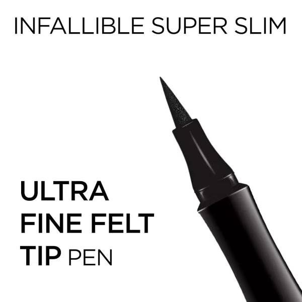 L’Oréal Paris Cosmetics Infallible Grip Precision Felt Eyeliner, Smudge Resistant, Long Lasting Waterproof Eyeliner, Black, Black, 0.03 fl oz