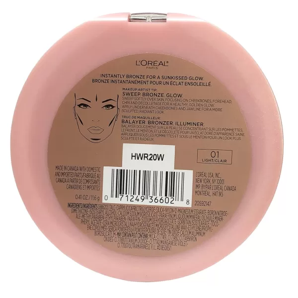 L'Oreal Paris Cosmetics True Match Lumi Bronze It Bronzer For Face And Body, Deep, 0.41 Fluid Ounce
