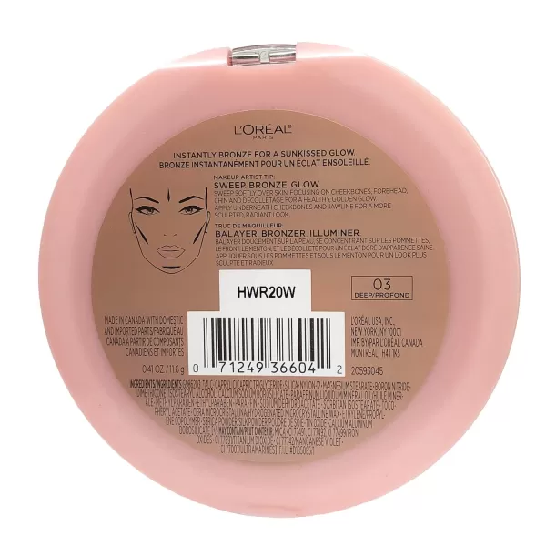 L'Oreal Paris Cosmetics True Match Lumi Bronze It Bronzer For Face And Body, Deep, 0.41 Fluid Ounce