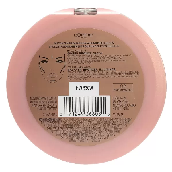 L'Oreal Paris Cosmetics True Match Lumi Bronze It Bronzer For Face And Body, Deep, 0.41 Fluid Ounce