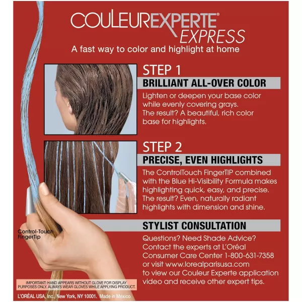 L'Oreal Paris Couleur Experte 2-Step Home Hair Color and Highlights Kit, Chocolate Mousse