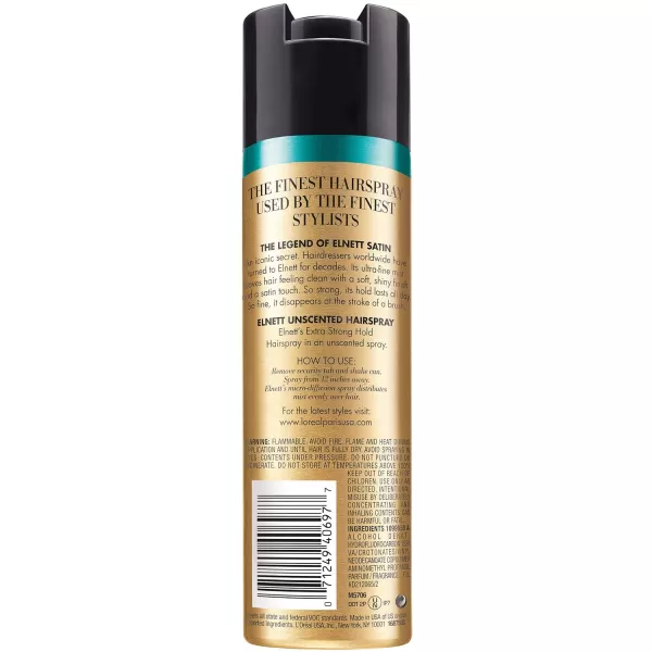 L'Oreal Paris Elnett Satin Hairspray Extra Strong Hold Unscented 11 oz; )