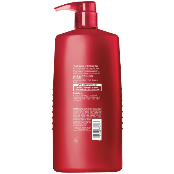 L'Oreal Paris Elvive Color Vibrancy Protecting Shampoo, for Color Treated Hair, Shampoo with Linseed Elixir and Anti-Oxidants, for Anti-Fade, High Shine, and Color Protection, 28 Fl Oz)