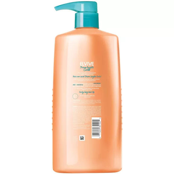 L’Oréal Paris Elvive Dream Lengths Curls Moisture Push Shampoo, Paraben-Free with Hyaluronic Acid and Castor Oil. Best for wavy hair to curly hair, 28 fl oz