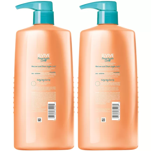 L’Oréal Paris Elvive Dream Lengths Curls Moisture Push Shampoo, Paraben-Free with Hyaluronic Acid and Castor Oil. Best for wavy hair to curly hair, 28 fl oz
