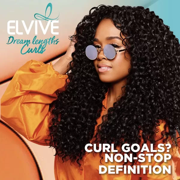 L’Oréal Paris Elvive Dream Lengths Curls Moisture Push Shampoo, Paraben-Free with Hyaluronic Acid and Castor Oil. Best for wavy hair to curly hair, 28 fl oz