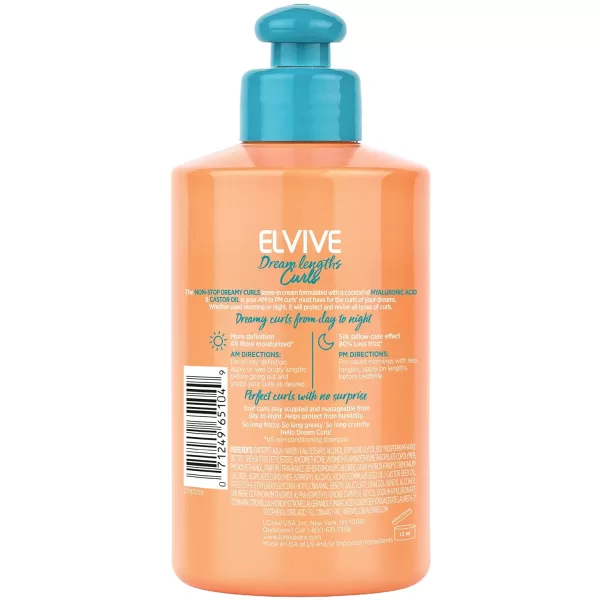L’Oréal Paris Elvive Dream Lengths Curls Non-Stop Dreamy Curls leave-in conditioner, Paraben-Free with Hyaluronic Acid and Castor Oil. Best for wavy hair to coily hair, 10.2 fl oz)
