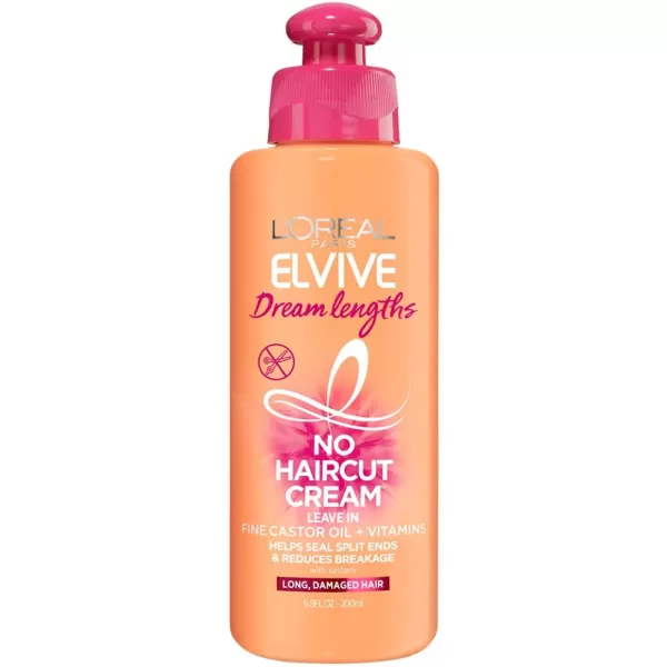 L'Oreal Paris Elvive Dream Lengths Frizz Killer Leave-In Serum With Castor Oil, 3.4 Ounce)