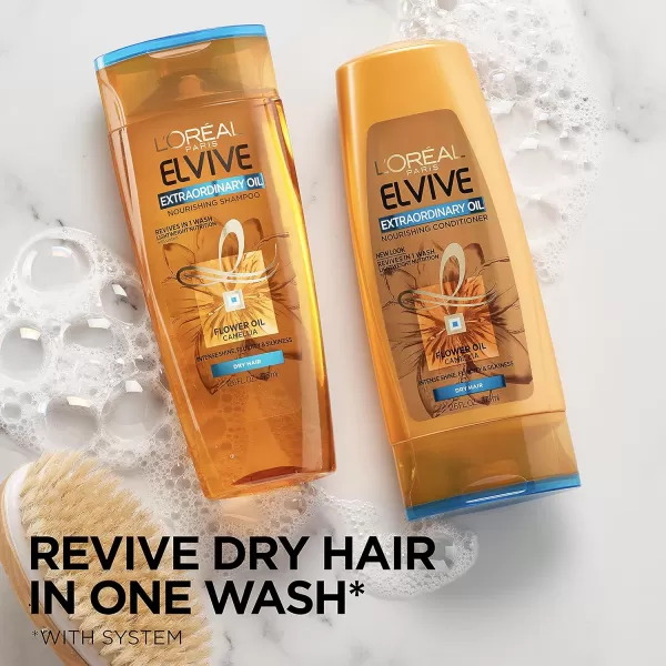 L'Oreal Paris Elvive Extraordinary Oil Nourishing Conditioner, for Dry or Dull Hair, Conditioner with Camellia Flower Oils, for Intense Hydration, Shine, and Silkiness, 28 Fl; Oz)