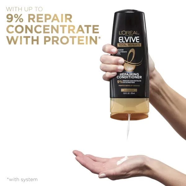 L'Oreal Paris Elvive Total Repair 5 Repairing Conditioner for Damaged Hair Conditioner with Protein and Ceramide for Strong Silky Shiny Healthy Renewed Hair 28 Fl Oz)