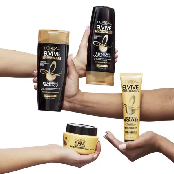 L'Oreal Paris Elvive Total Repair 5 Repairing Shampoo and Conditioner for Damaged Hair, 28 Ounce 