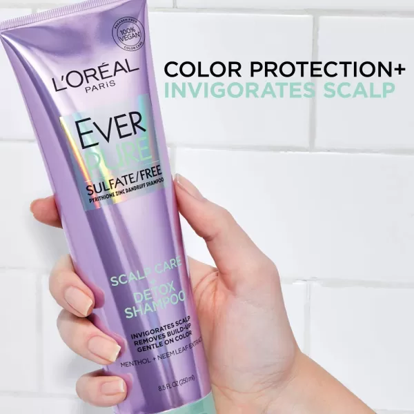 L'Oreal Paris EverPure Scalp Care + Detox Sulfate Free Shampoo &amp; Conditioner, 8.5 Ounce 