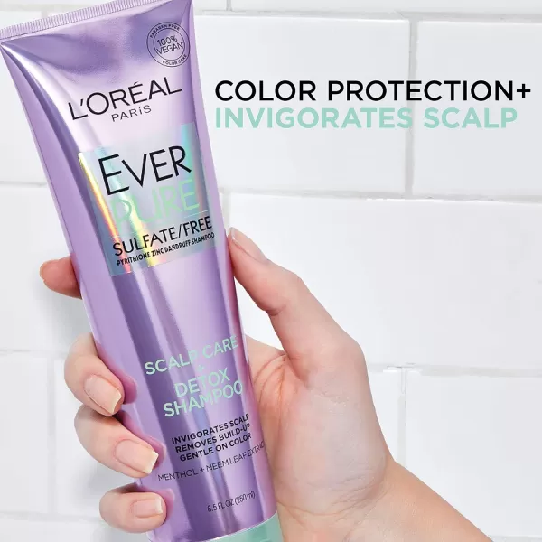 L'Oreal Paris EverPure Scalp Care + Detox Sulfate Free Shampoo &amp; Conditioner, 8.5 Ounce 