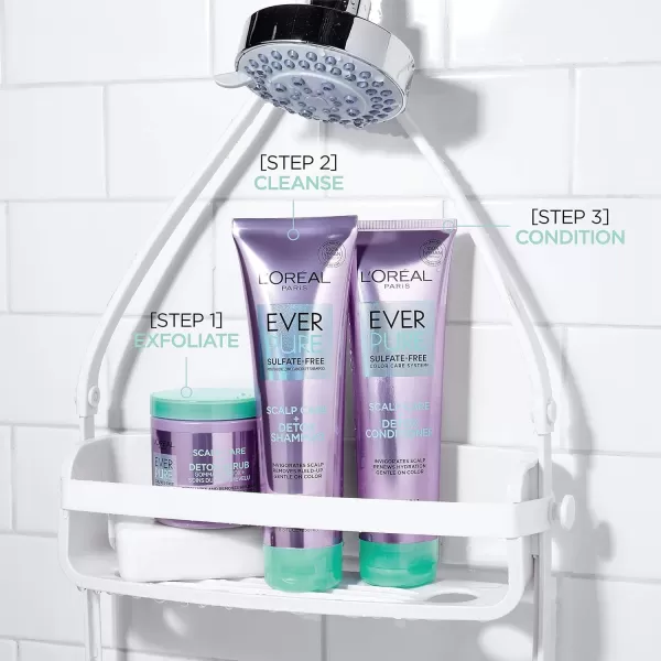 L'Oreal Paris EverPure Scalp Care + Detox Sulfate Free Shampoo &amp; Conditioner, 8.5 Ounce 