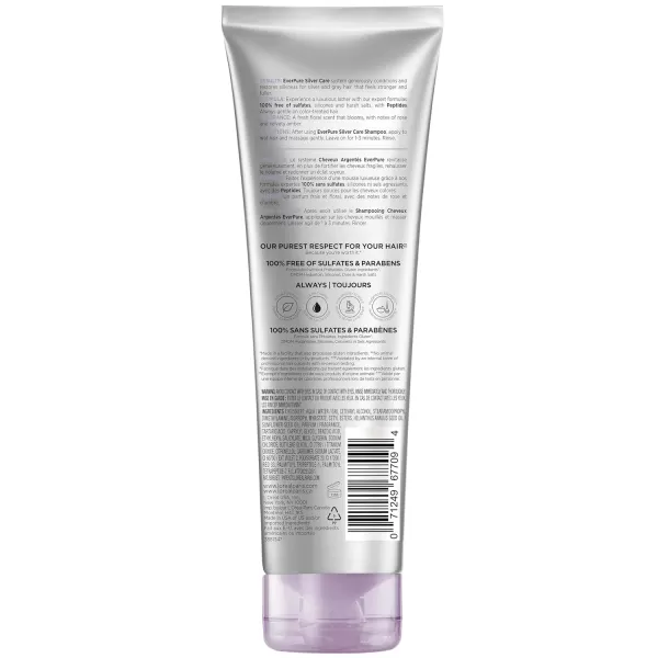 L'Oreal Paris EverPure Silver Care Sulfate Free Conditioner, Brightening and Nourishing Hair Care for Gray and Silver Hair, Vegan Formula with Peptides, 8.5 Fl Oz)