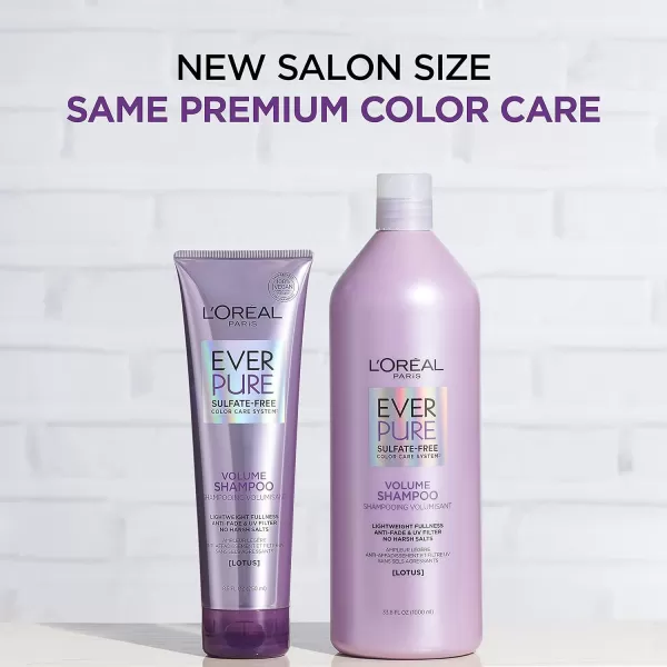 L'Oreal Paris EverPure Volume Sulfate Free Conditioner for Color-Treated Hair, Volume + Shine for Fine, Flat Hair, with Lotus Flower, 11 Fl; Oz 