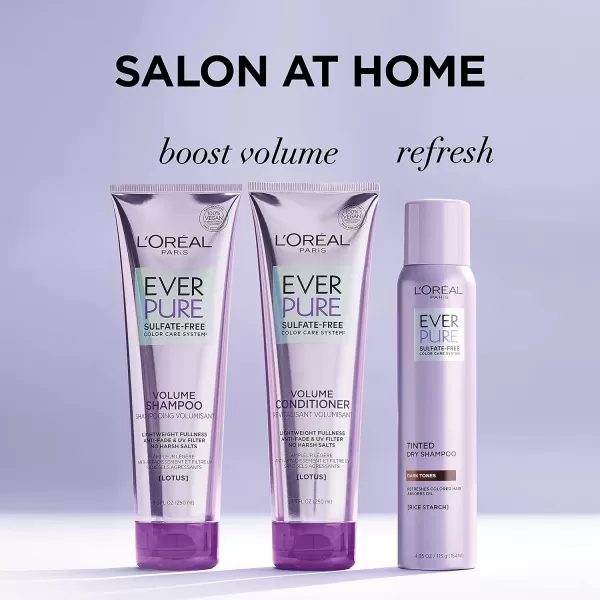 L'Oreal Paris EverPure Volume Sulfate Free Shampoo for Color-Treated Hair, Volume + Shine for Fine, Flat Hair, with Lotus Flower, 11 Fl; Oz )