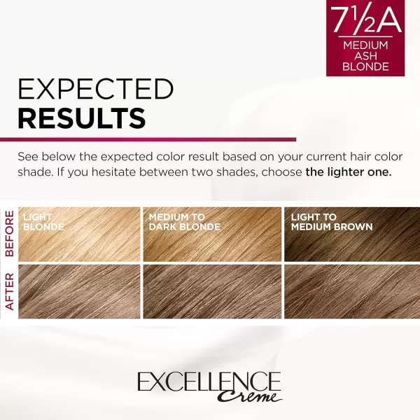 L'Oreal Paris Excellence Creme Permanent Hair Color, 4 Dark Brown, 100 percent Gray Coverage Hair Dye, Pack of 2