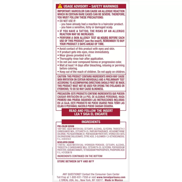 L'Oreal Paris Excellence Creme Permanent Hair Color, 4 Dark Brown, 100 percent Gray Coverage Hair Dye, Pack of 2