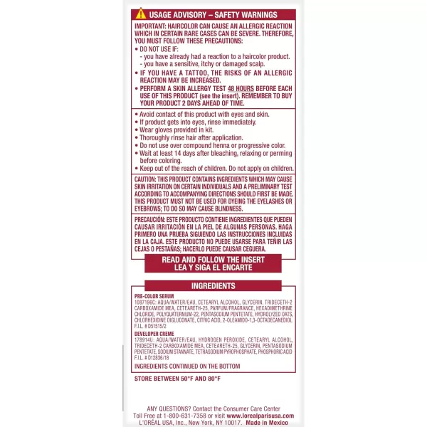L'Oreal Paris Excellence Creme Permanent Hair Color, 4 Dark Brown, 100 percent Gray Coverage Hair Dye, Pack of 2