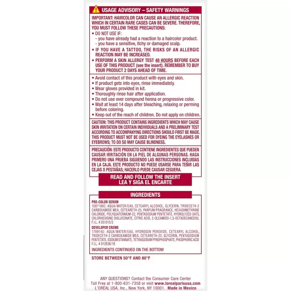 L'Oreal Paris Excellence Creme Permanent Hair Color, 8 Medium Blonde, 100 percent Gray Coverage Hair Dye, Pack of 2