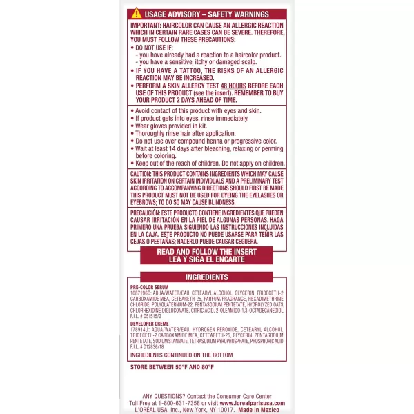 L'Oreal Paris Excellence Creme Permanent Hair Color, 8 Medium Blonde, 100 percent Gray Coverage Hair Dye, Pack of 2