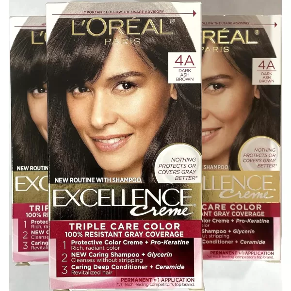 L'Oreal Paris Excellence Creme Permanent Hair Color, 8 Medium Blonde, 100 percent Gray Coverage Hair Dye, Pack of 2