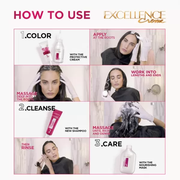 L'Oreal Paris Excellence Creme Permanent Hair Color, 8 Medium Blonde, 100 percent Gray Coverage Hair Dye, Pack of 2