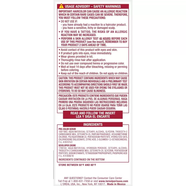 L'Oreal Paris Excellence Creme Permanent Hair Color, 8 Medium Blonde, 100 percent Gray Coverage Hair Dye, Pack of 2