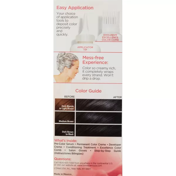 L'Oreal Paris Excellence Creme Permanent Hair Color, 8 Medium Blonde, 100 percent Gray Coverage Hair Dye, Pack of 2