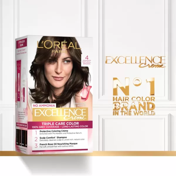 L'Oreal Paris Excellence Creme Permanent Hair Color, 8 Medium Blonde, 100 percent Gray Coverage Hair Dye, Pack of 2