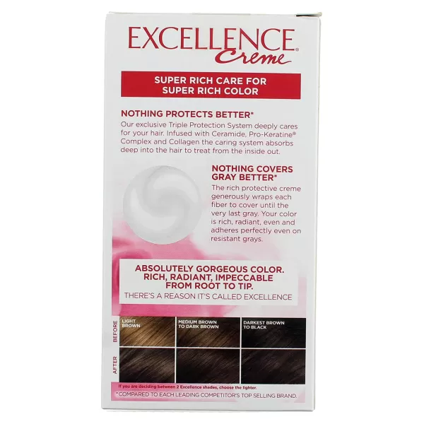 L'Oreal Paris Excellence Creme Permanent Hair Color, 8 Medium Blonde, 100 percent Gray Coverage Hair Dye, Pack of 2