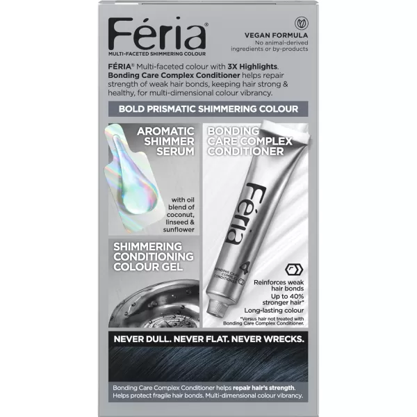 L'Oreal Paris Feria Multi-Faceted Shimmering Permanent Hair Color, 20 Black Leather , Pack of 1, Hair Dye