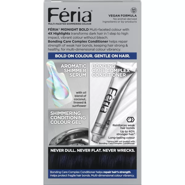L'Oreal Paris Feria Multi-Faceted Shimmering Permanent Hair Color, 20 Black Leather , Pack of 1, Hair Dye
