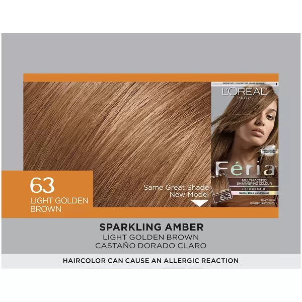 L'Oreal Paris Feria Multi-Faceted Shimmering Permanent Hair Color, B61 Downtown Brown, Hair Dye Kit, Pack of 2)