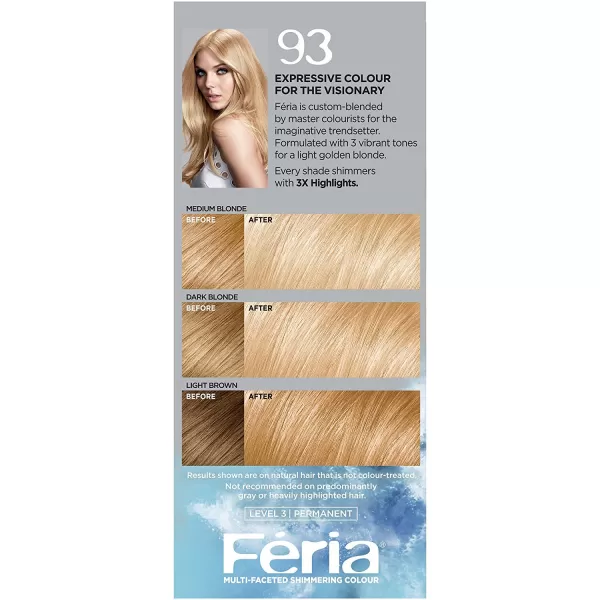 L'Oreal Paris Feria Multi-Faceted Shimmering Permanent Hair Color, B61 Downtown Brown, Hair Dye Kit, Pack of 2